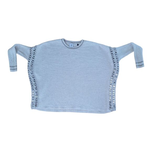 CAbi Slip Stitch Sweater S Oversized Chunky Knit Tunic Lagenlook Pullover Cream - Picture 14 of 16